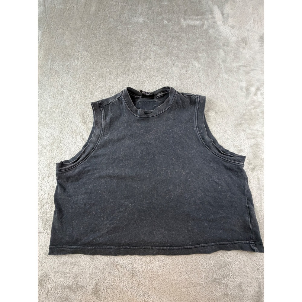 Nike Tank Top Womens XL Black Cropped Sportswear Essential